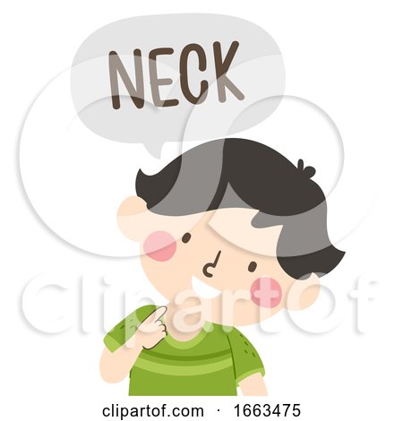 Kid Boy Naming Body Parts Neck Illustration by BNP Design Studio