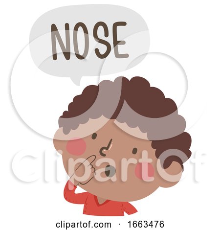 Kid Boy Naming Body Parts Nose Illustration by BNP Design Studio
