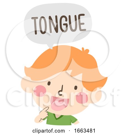 Kid Boy Naming Body Parts Tongue Illustration by BNP Design Studio