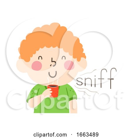 Kid Boy Smell Sniff Onomatopoeia Sound Sniff by BNP Design Studio
