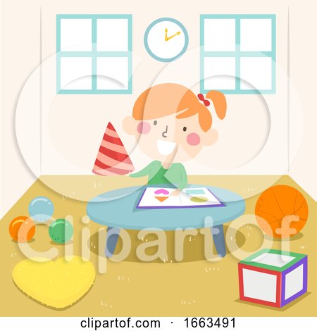 Kid Girl Early Math Experience Shapes Illustration by BNP Design Studio