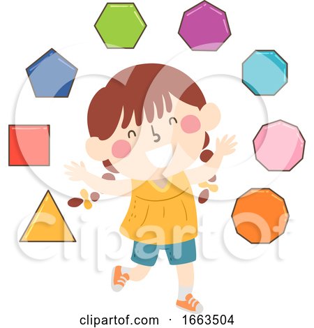 Kid Girl Regular Polygons Illustration by BNP Design Studio