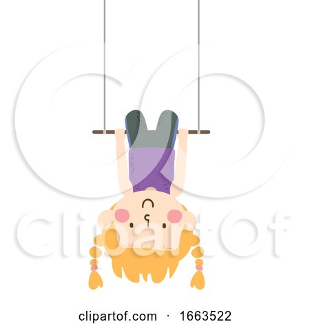 Kid Girl Aerial Skill Static Trapeze Illustration by BNP Design Studio