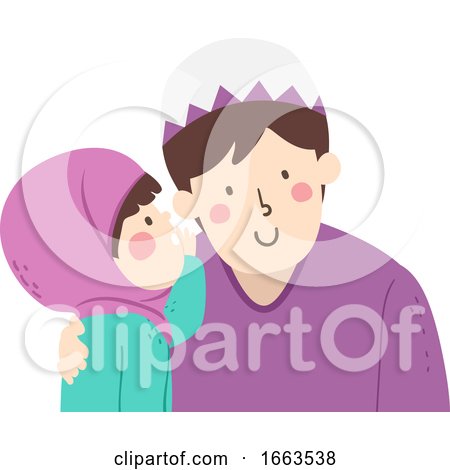Kid Girl Muslim Whisper Father Voice Level by BNP Design Studio