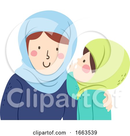 Kid Girl Muslim Whisper Mother Voice Level by BNP Design Studio