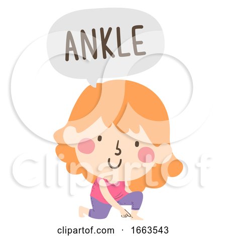 Kid Girl Naming Body Parts Ankle Illustration by BNP Design Studio