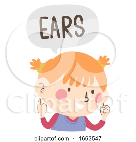 Kid Girl Naming Body Parts Ears Illustration by BNP Design Studio