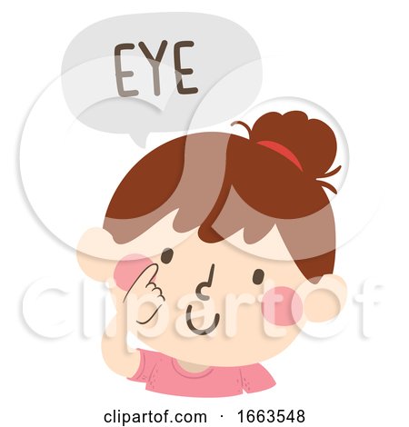 Kid Girl Naming Body Parts Eye Illustration by BNP Design Studio
