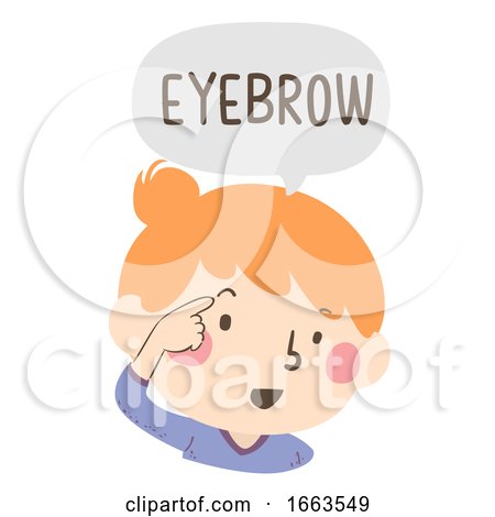 Kid Girl Naming Body Parts Eyebrow Illustration by BNP Design Studio