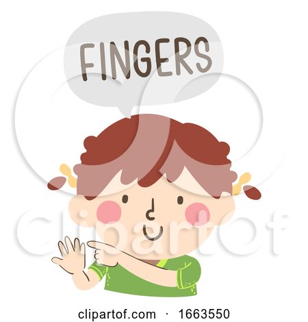 Kid Girl Naming Body Parts Fingers Illustration by BNP Design Studio