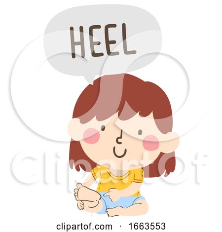 Kid Girl Naming Body Parts Heel Illustration by BNP Design Studio