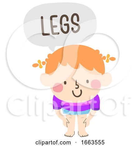 Kid Girl Naming Body Parts Legs Illustration by BNP Design Studio