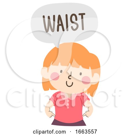 Kid Girl Naming Body Parts Waist Illustration by BNP Design Studio