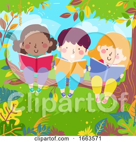 Kids Read Books Branch Tree Illustration by BNP Design Studio