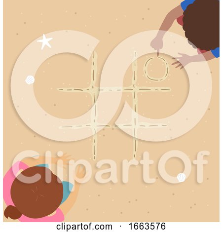 Kids Tic Tac Toe Sand Illustration by BNP Design Studio