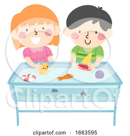 Kids Play Water Table Illustration by BNP Design Studio