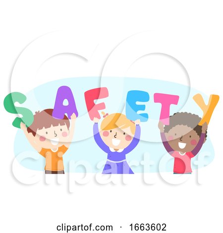 Kids Safety Word Raise Illustration by BNP Design Studio