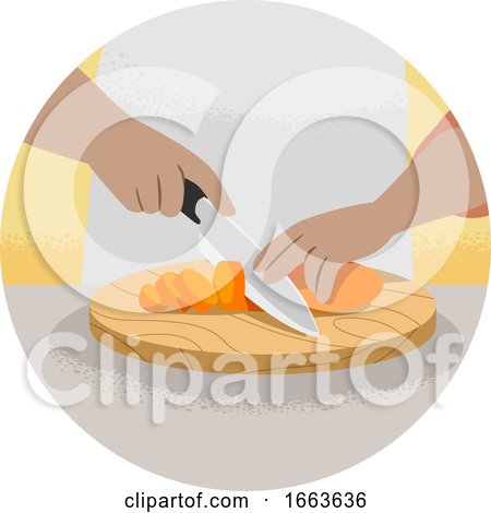 Hand Kitchen Verb Slice Cut Illustration by BNP Design Studio