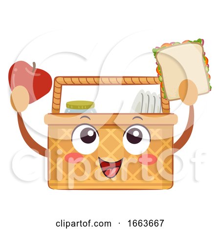 Mascot Picnic Basket Foods Illustration by BNP Design Studio