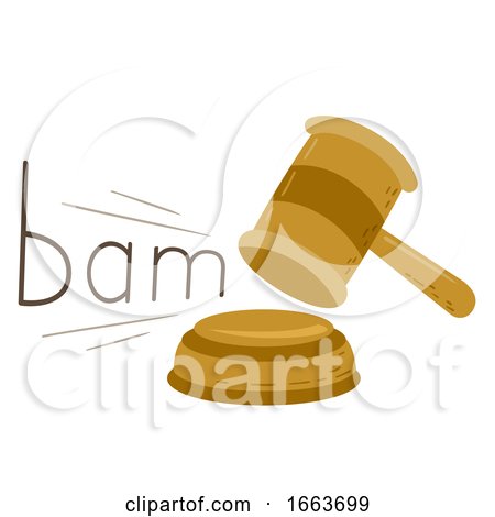 Judge Gavel Onomatopoeia Sound Bam Illustration by BNP Design Studio