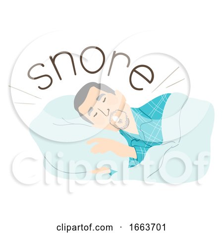 Senior Man Sleep Onomatopoeia Sound Snore by BNP Design Studio
