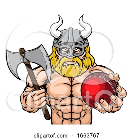 Viking Cricket Sports Mascot by AtStockIllustration