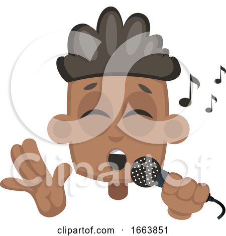 Boy Singing on Microphone by Morphart Creations