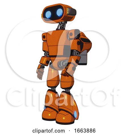Bot Containing Dual Retro Camera Head and Cute Retro Robo Head and Yellow Head Leds and Light Chest Exoshielding and Prototype Exoplate Chest and Rocket Pack and Light Leg Exoshielding by Leo Blanchette