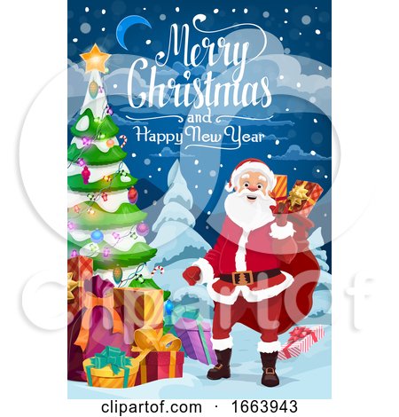 Merry Christmas and Happy New Year Greeting by Vector Tradition SM