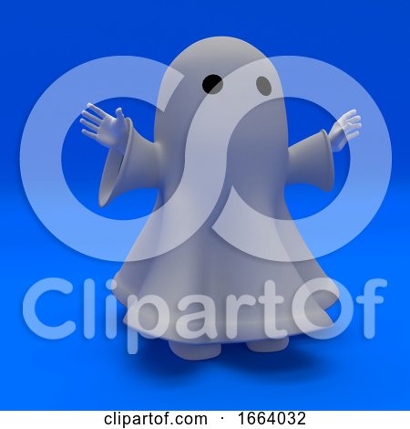 3d Man in Halloween Ghost Costume by KJ Pargeter