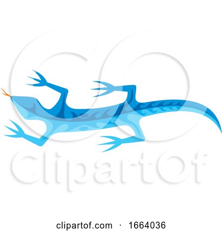 Blue Tribal Lizard by Any Vector