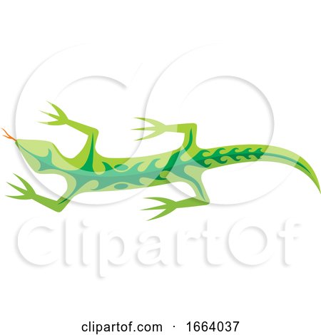 Green Tribal Lizard by Any Vector