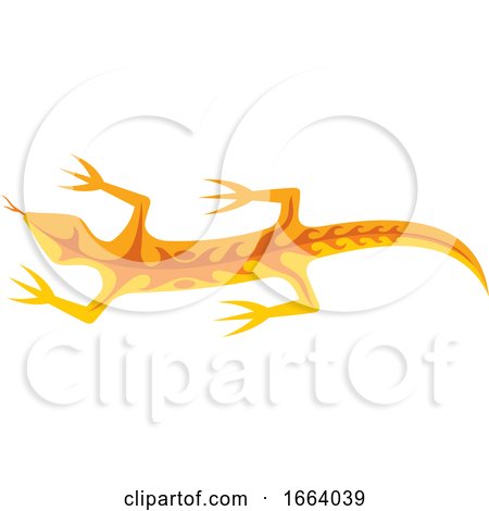 Orange Tribal Lizard by Any Vector