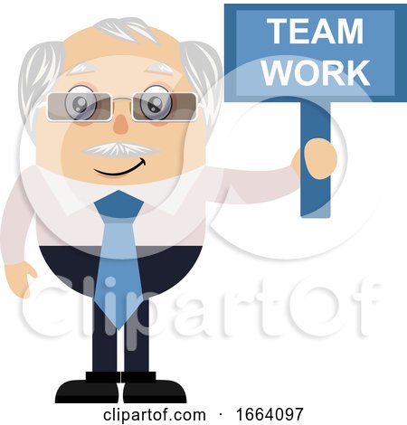 Old Business Man with Team Work Sign by Morphart Creations