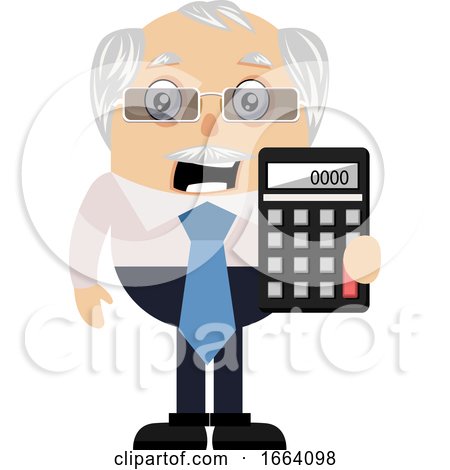 Old Business Man with Calculator by Morphart Creations