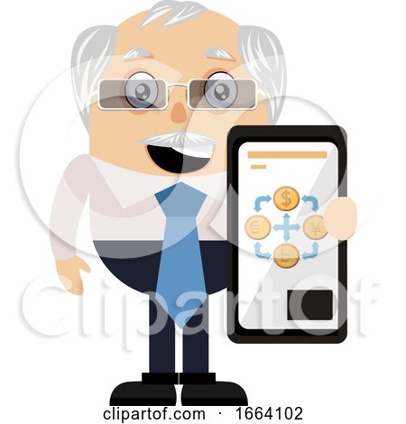 Old Business Man with Cell Phone by Morphart Creations