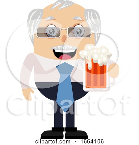 Old Business Man with Beer by Morphart Creations