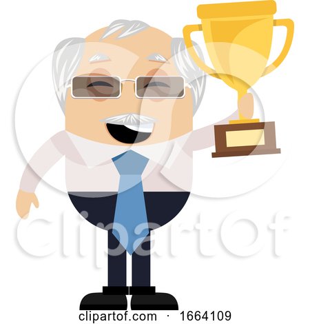 Old Business Man Holding Trophy by Morphart Creations