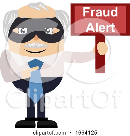 Old Business Man with Fraud Alert Sign by Morphart Creations
