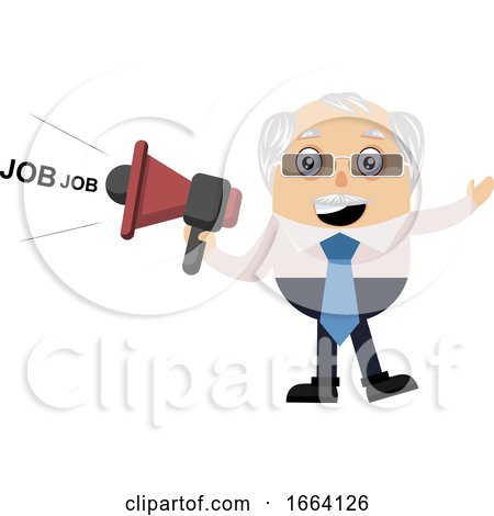 Old Business Man with Megaphone by Morphart Creations