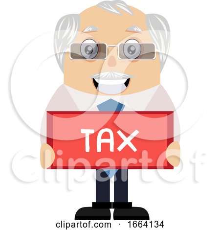 Old Business Man with Tax Sign by Morphart Creations