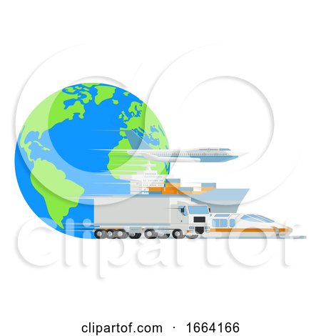Logistic Transport Cargo World Globe Design by AtStockIllustration
