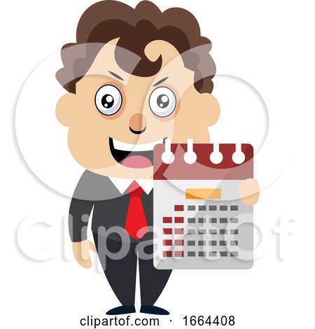Young Business Man Holding Calendar by Morphart Creations