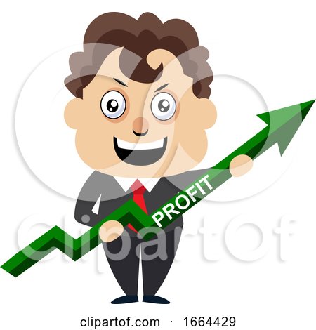 Young Business Man with Green Arrow Sign by Morphart Creations