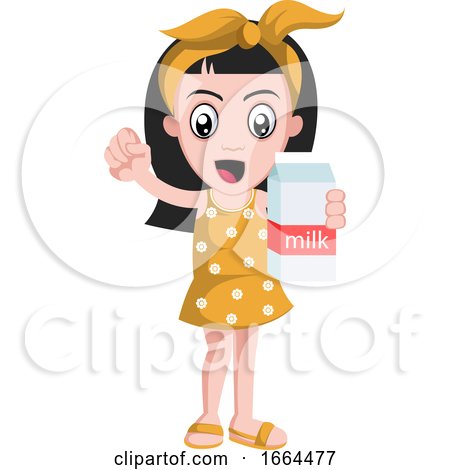 Girl Holding Milk by Morphart Creations