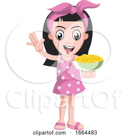 Girl Holding Snacks by Morphart Creations