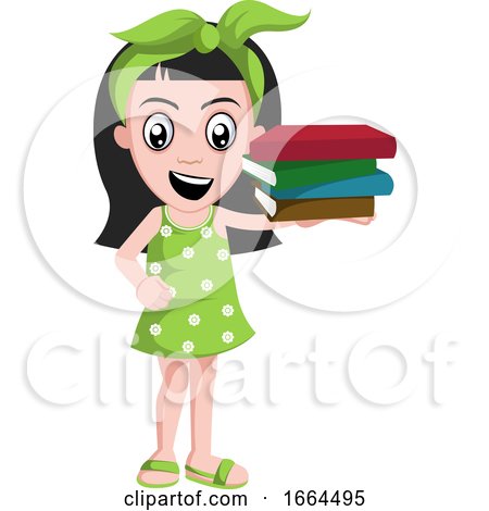 Girl Holding Books by Morphart Creations