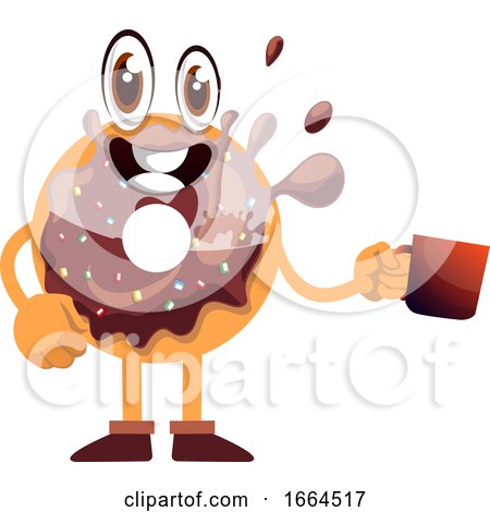 Donut with Cup of Coffee by Morphart Creations