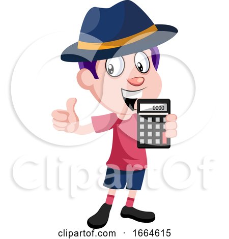 Boy Holding Calculator by Morphart Creations