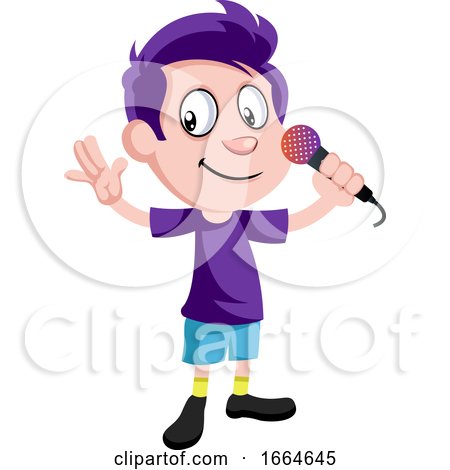 Boy with Microphone by Morphart Creations